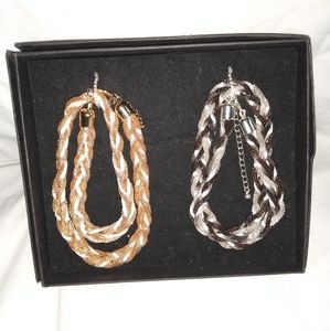 Twisted rope necklace lot of 2